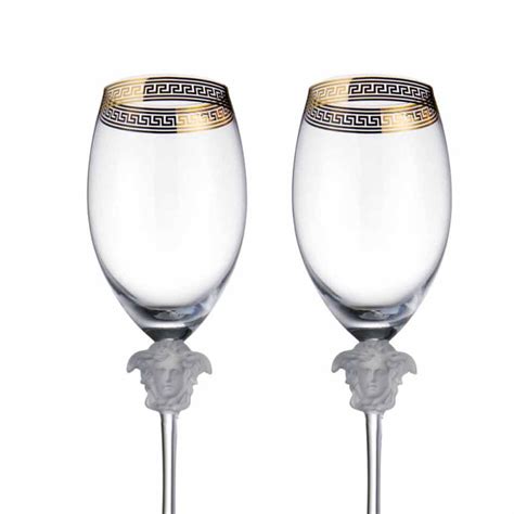 versace gold wine glasses|Versace wine glass set.